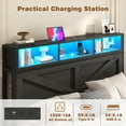 thumbnail image 6 of Fastroby King Bed Frame with Storage Headboard & Drawers, Farmhouse Style, No Box Spring Needed, Black, 6 of 10