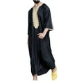 thumbnail image 2 of LOVZFMLL Vestes pour Hommes Robe Musulmane Arabe Robe Longue Style Manches Longues Col Montant Chemise Longue Mode Décontractée, 2 of 8