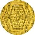 thumbnail image 1 of Ahgly Company Indoor Round Persian Yellow Traditional Area Rugs, 8' Round, 1 of 4
