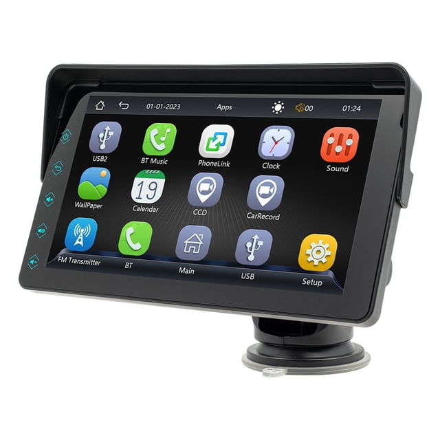 Reproductor De 7 Pulgadas Con Pantalla Táctil CAR STEREO BT MP5 Player Incorporado Auto Soporte FM Transmisor/Aux SALIDA/Mirror Enlace/imagen Inversa Con 360 Grados