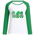 thumbnail image 4 of St. Patrick's Day Tshirt Women Clover Print Sweatshirt Long Sleeve Raglan Tees Baseball Tops Gift for Women, 4 of 6