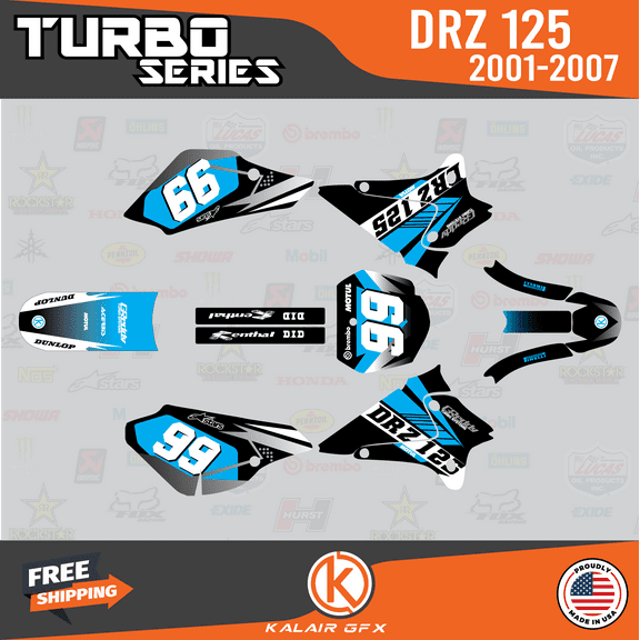 Kalair GFX Graphics Kit for Suzuki DRZ125 (2001-2007) Turbo Series