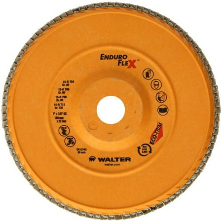 Walter Enduro-Flex Abrasive Flap Disc, Type 29, 5/8"-11 Thread Size, Trimmable wood fiber Backing, Zirconia Alumina (Pack of 10)