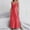 Red, variant on Sleeveless Women Dresses Summer Satin Maxi Green Slip Dress V Neck Loose Fit with Slit Green Nightgown