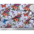 thumbnail image 3 of Soimoi Tissu Poly Georgette Feuilles, & Pivoine Imprimé Floral 1 Yard 52 Pouces de Large, 3 of 3