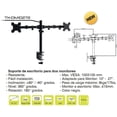thumbnail image 3 of Soporte de escritorio Taika para 2 monitores TK-DM10272 VESA 100x100mm 10'-27' Max. 8Kg, 3 of 3