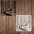 thumbnail image 2 of 1pc Woodland Forest Stencils 11.8x11.8 inch Forest Tree Painting Stencil Forest Path Stencil Plant Drawing Stencil Into The Woods Stencils for Painting on Wood Floor Wall Fabric, 2 of 7