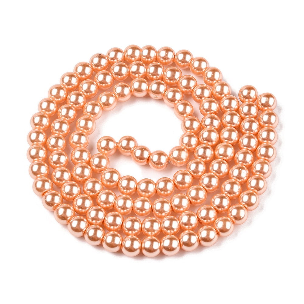 15Strand Baking Painted Pearlized Glass Pearl Round Bead Strands Sandy Brown 8~9mm Hole: 1mm about 100~105pcs/strand 31.4 inch