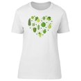 thumbnail image 1 of Cute Green Veggies Heart Doodle T-Shirt Women -Image by Shutterstock, Female x-Large, 1 of 2