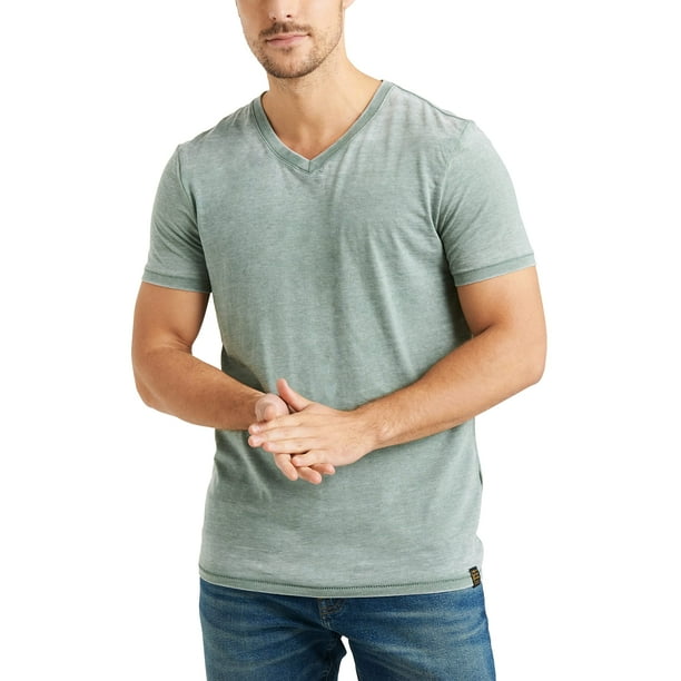 Remera Lucky Brand Venice Burnout con Cuello en V para Hombre - Verde