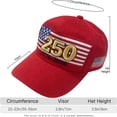 thumbnail image 3 of USA 250th Anniversary BaseballHat 1776–2026 Patriotic American Flag Embroidered Independence Day Hat Unisex, 3 of 3