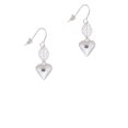 thumbnail image 2 of Delight Jewelry Silvertone Large Light Purple Crystal Heart Silvertone Leaf French Earrings, 2 of 5
