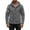 #206-Gray, variant on Men's Plush Fleece Jacket, Hooded Button Up Coat with Wooden Buttons & Side Pockets, Casual Loungewear