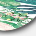 thumbnail image 2 of Designart 'fleurs Peintes à la Main Rouges et Roses Tropicales' Art Mural Cercle en Métal Traditionnel, 2 of 3