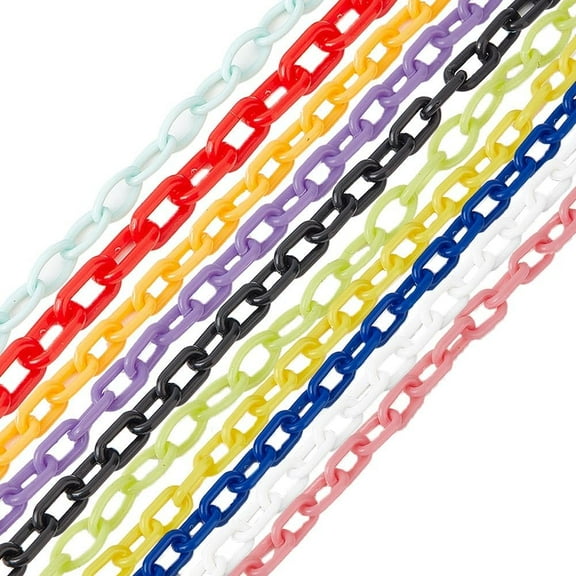 Colorful Jewelry Chain Plastic Chains Links Acrylic Cable Curb Chain Bird Toys Chains for Jewelry Making Chain