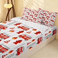 thumbnail image 2 of Erosebridal Fire Truck Zipper Twin Comforter Sets with Fitted Sheet and 2 Pillowcases, Fire Engine Zipper Bedding Set, White Red, Reversible, 2 of 7