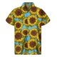 thumbnail image 3 of Camisa con estampado 3D de girasoles a la moda para hombre, camisas hawaianas con estampado floral, blusa de manga corta con botones y solapa de estilo urbano para mujer, 3 of 5