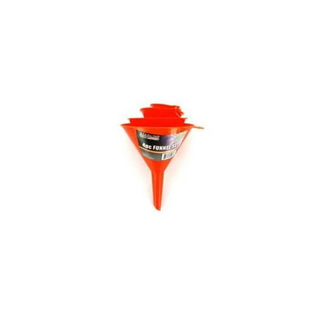 Bulk Buys MT553-24 Orange Plastic Funnel Set - 24 Pieces