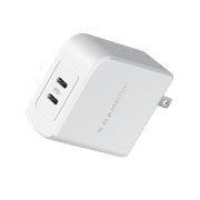 RAMPOW 36W PD3.0 Dual USB-C Port Wall Charger With Foldable Plug for iPad Pro/Air/Mini, iPhone 12/11/Xs/Xr, Google Pixel, Samsung Galaxy and More – Matte White