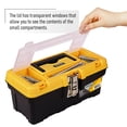 thumbnail image 2 of Canopus Plastic Toolbox Portable Tool Organizer with Extra Storage Tray 12.8" x 6.22" x 5.4", 2 of 7