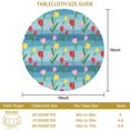 thumbnail image 3 of Pioneer Flower Floral Print Pattern Round Tablecloth 60 X 60 Inch, Wrinkle Resistant Wipeable Table Cloth for Kitchen Dining Picnic Patio Party, 3 of 6
