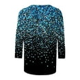 thumbnail image 3 of USSUMA Womens Blouses and Tops Dressy Women's 3/4 Sleeve Shirts Sunflower Print Round Neck Loose Tops Comfy Soft Blouses Summer Casual Pullover, 3 of 5