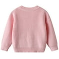 thumbnail image 4 of IVEYRTF Children's Knit Sweater Round Neck Fashion Casual Fall Winter Tops Soft Warm Long Sleeve Blouses for Boys and Girls 1-7 Years(Pink,3 Months), 4 of 6
