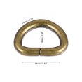 thumbnail image 3 of Metal D Ring 0.63"(16mm) D-Rings Buckle for Hardware Bags Belts Craft DIY Accessories Bronze Tone, 50pcs, 3 of 5