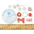 thumbnail image 5 of DIY Cartoon Keychain Making Kit Including Resin Pendants Alloy Spring Gate Rings Acrylic Beads Bowknot & Candy & Strawberry Red 95Pcs/bag, 5 of 6
