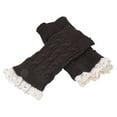 thumbnail image 4 of Yokua Women Cable Knitted Boot Cuffs Lace Trim Double Button Short Socks Leg Warmers, 4 of 8
