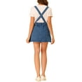 thumbnail image 3 of Women's Denim Skirt Overall Adjustable Strap Braces Mini Suspender Washed Jean Skirts XS M Blue, 3 of 7