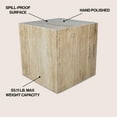 thumbnail image 3 of JONATHAN Y Felix 15" Contemporary Natural Marble Handmade Cube End Table, Travertine, MTB1101D, 3 of 6