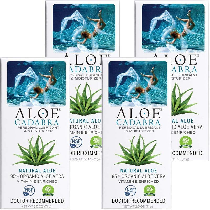 Aloe Cadabra Natural Personal Lube Vegan Edible Aloe Vera 2.5 oz 4 Pack