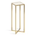 thumbnail image 2 of Kate and Laurel Jaspur Square Metal End Table, 7x7x21, White/Gold, 2 of 15