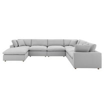 Modular Sectional Sofa Couch, Light Grey Gray, Fabric, Living Kitchen Cafe Bistro Hospitality Restaurant, Modern Contemporary HB33231
