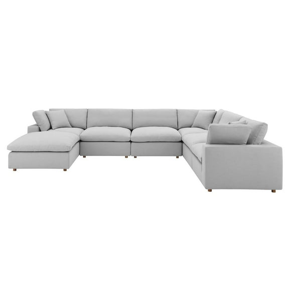 Modular Sectional Sofa Couch, Light Grey Gray, Fabric, Living Kitchen Cafe Bistro Hospitality Restaurant, Modern Contemporary HB33231