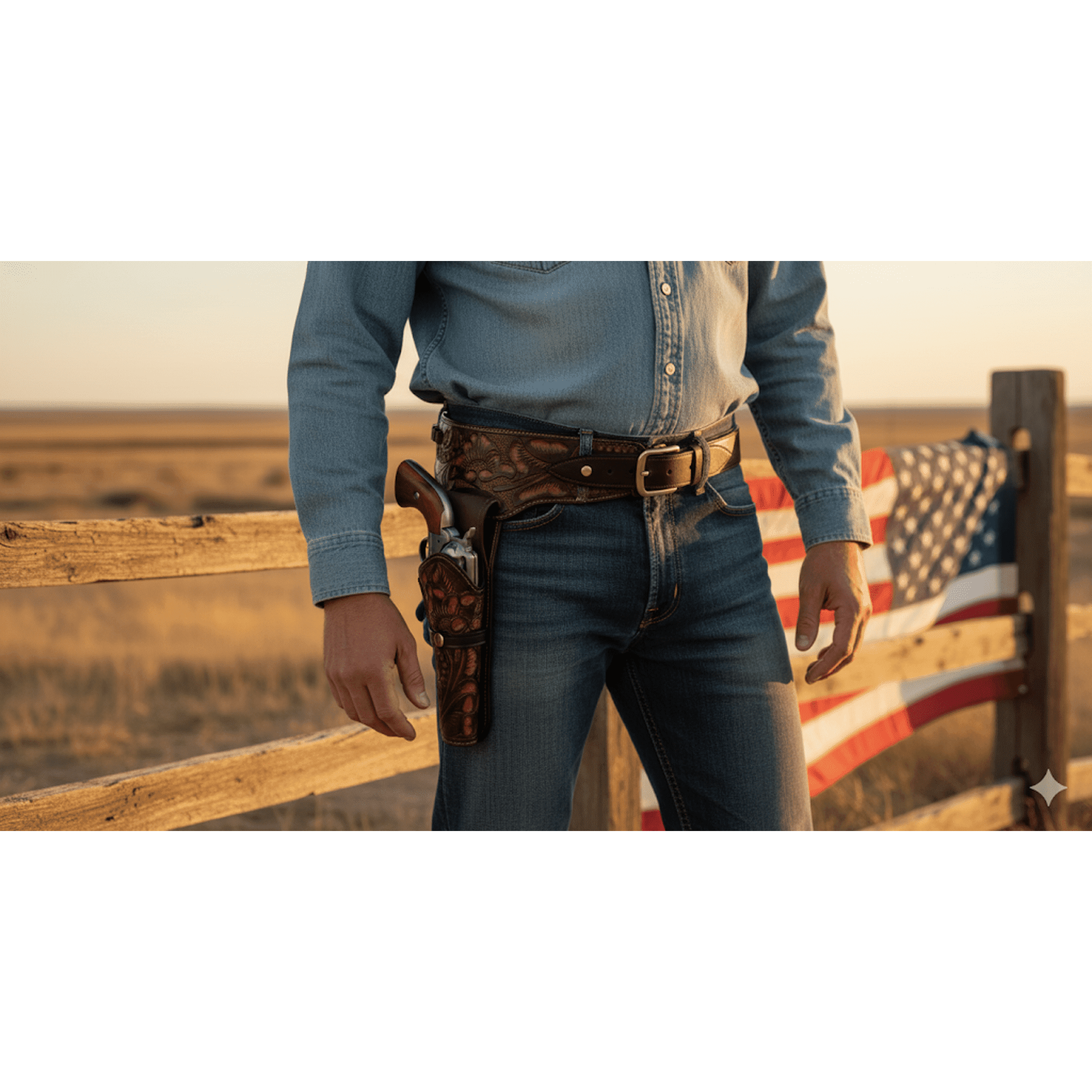 TJAYZ Western Drop Loop Leather Gun Belt and Holster, Right Hand, 38 357 Caliber, BROWN 34"