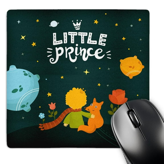 3dRose, The Little Prince - Fox Boy Flowers Planets Universe Illustration, MousePad