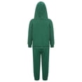thumbnail image 3 of Sxiwei Boys Girls Athletic Sweatsuits 2Pcs Jogger Outfits Set Kids Clothes Set Pullover Tracksuit Dark Green 140, 3 of 9
