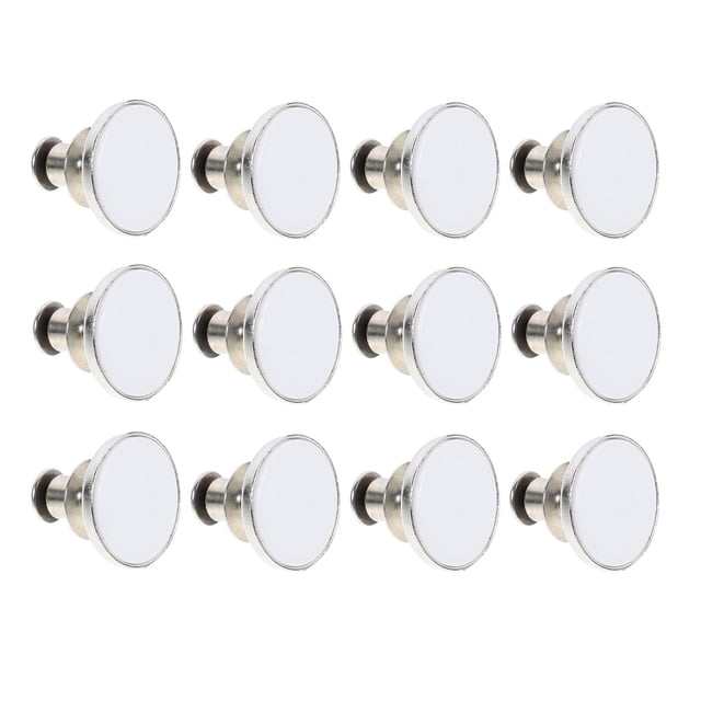 OULII 12 Pcs Réduire Pantalons Taille Bouton Réglable Alliage Blanc Attaches pour Amateurs de Vêtements