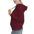 thumbnail image 2 of Wukai Maroon Print Womens Hoodies Fleece Sweatshirts Long Sleeve Sweaters Pullover Fall Outfits Winter Clothes-Medium, 2 of 7