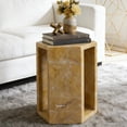 thumbnail image 5 of MDQMD 16"H Gold Side Accent Table,Bedroom Side Tables for Small Spaces with Natural Veining,Hexagonal End Table with Polished Finish,Marble Side Tables for Living Room, 5 of 8
