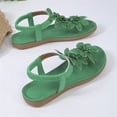 thumbnail image 6 of Domuza Women's Floral Thong Sandals, Elastic Ankle Strap Comfortable Non-Slip Flat Shoes for Summer Casual Wear Green 6.5（EU-37）, 6 of 6