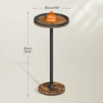 thumbnail image 3 of Small Round Side Table, Drink Table, Coffee Martini Table with Pedestal for Small Spaces in Living Room, Bedroom, Sofa Couch, Rustic Brown BF168BZ01, 3 of 9