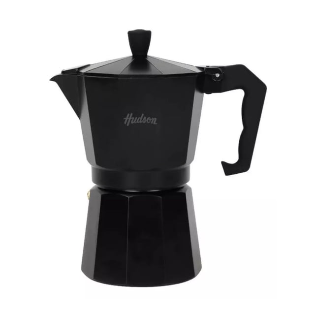 Cafetera Italiana Hudson Aluminio Black Inducción de 9 Tazas