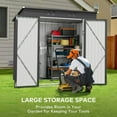thumbnail image 6 of 6 x 4 Outdoor Storage Shed, Lofka Metal Shed with Lockable Double Doors for Backyard Lawn, Bike Garage, Gray, 6 of 11
