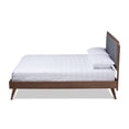 thumbnail image 2 of Allora Lit Plateforme Grand Format en Bois et Tissu de Style Mi-Siècle - Gris Foncé, 2 of 9