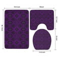 thumbnail image 3 of Purple Black Ornament Eye Pattern Bathroom Rugs Sets 3 Piece,Toilet Cover Set,Absorbent Non Slip Bathroom Mats Sets with U-Shaped Contour Rug Toilet Rug Set, 3 of 5