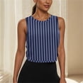thumbnail image 7 of Fewfanhot Women's Stripe Print Sleeveless Racerback Crop Top, Loose Fit Workout Gym Tank, Lightweight Breathable Summer Athletic Shirt, 7 of 7