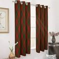 thumbnail image 3 of Red Colored Diamond Grid 2 Panels Blackout Curtains for Bedroom Living Room Drapes Kitchen Room Window Blackout Curtain Grommet, 3 of 6